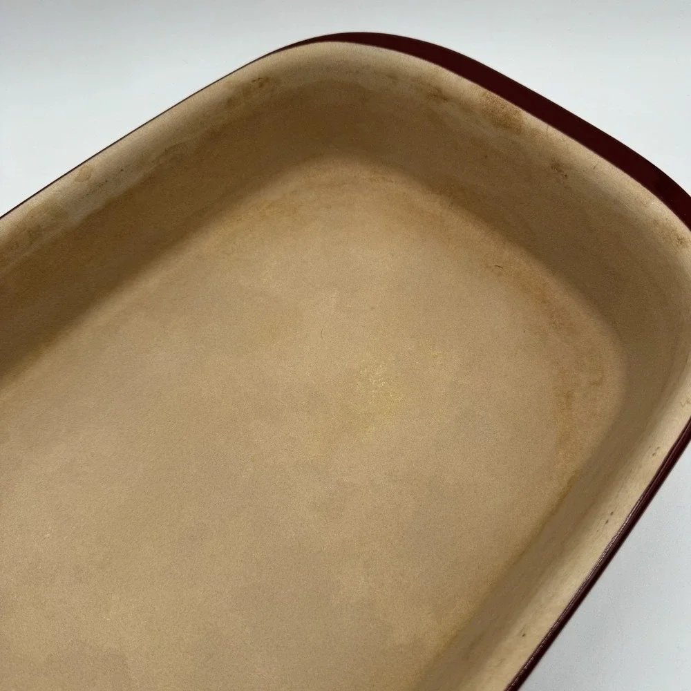 Pampered Chef 1338 Cranberry 9x13 New Traditions Baker Stoneware Seasoned Stone